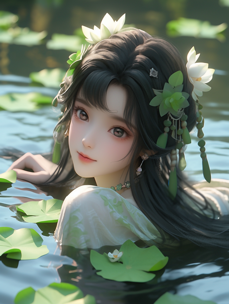 3D可爱国风美人图片免费下载