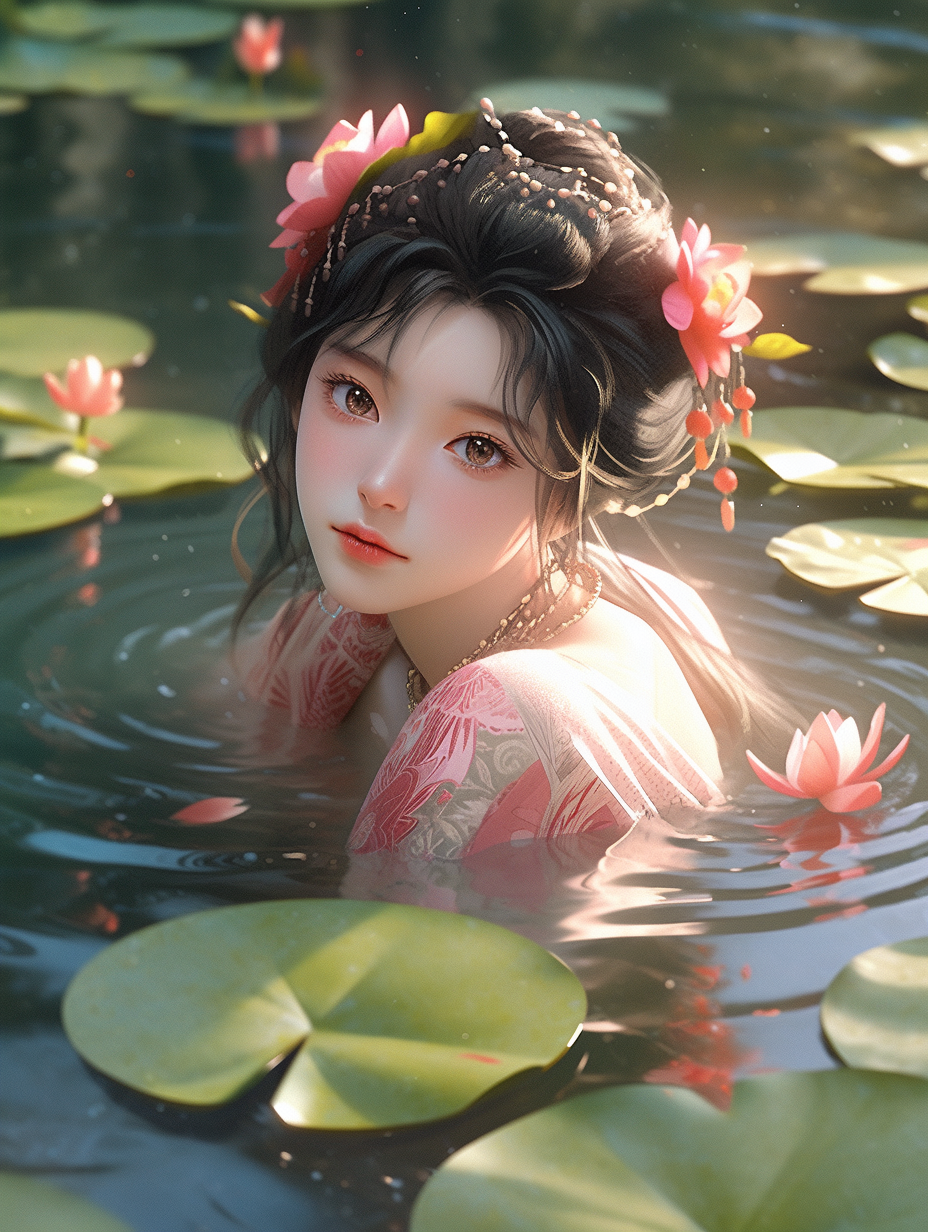 AI绘画国风美人图片